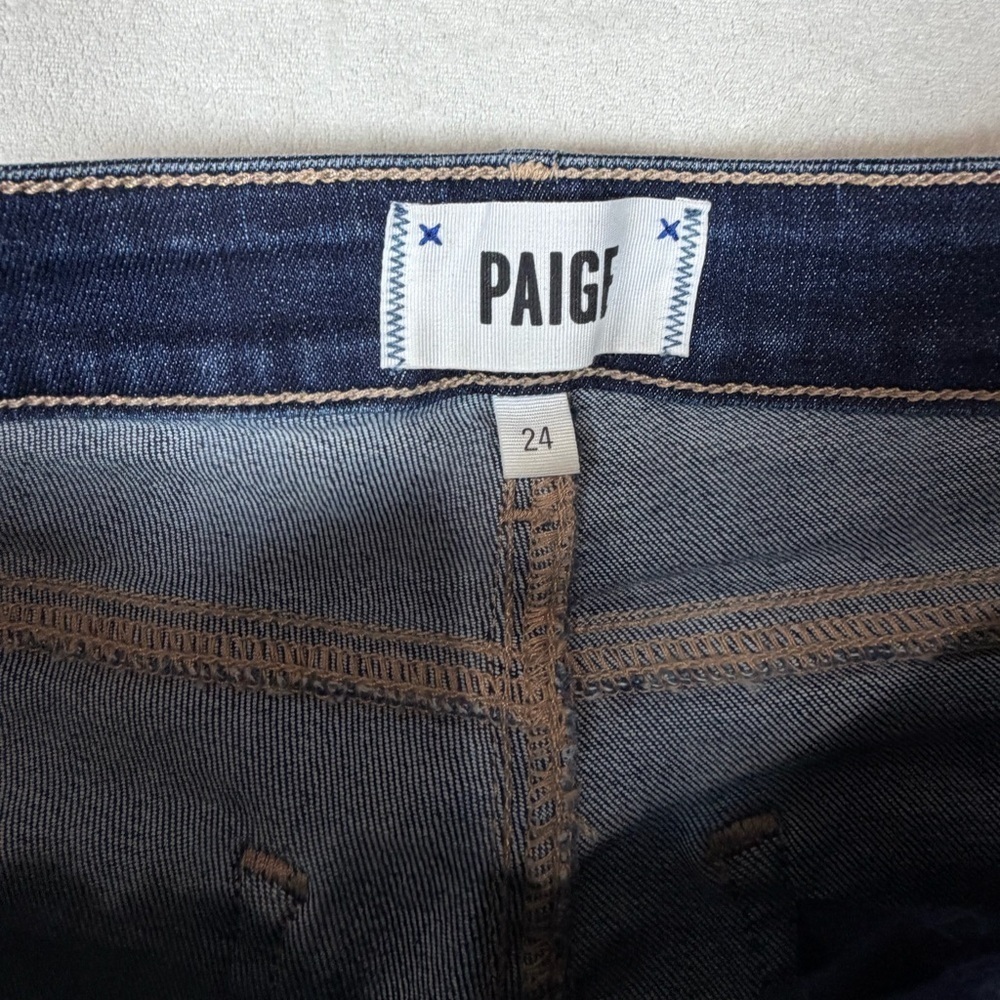 PAIGE Size 24 Women's Brigite Indigo Straight Leg Jeans Premium Designer Denim - Picture 5 of 11